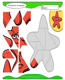 Puzzle Kes Yapıştır Çalışma Sayfaları